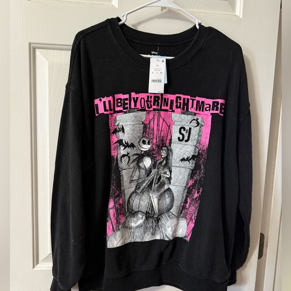 Disney Black and Pink Nightmare Before Christmas Sweater - Picture 1 of 1